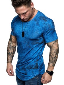 Men Tie Dye Short Sleeve Athletic Tee