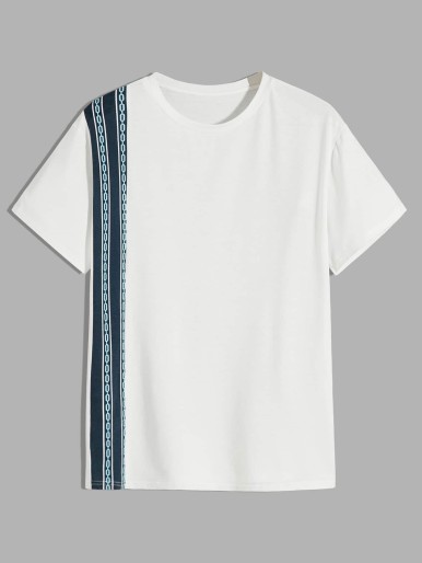 Men Tribal Print Short Sleeve Tee