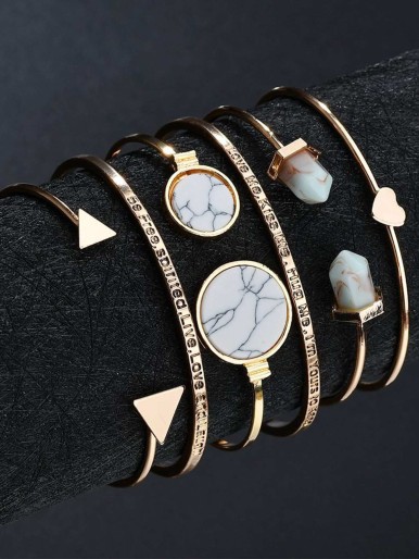 1pc Minimalist Quartz Watch & 6pcs Bracelet