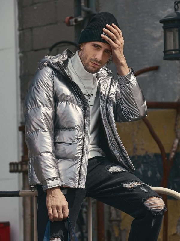 Silver puffer jacket outlet men