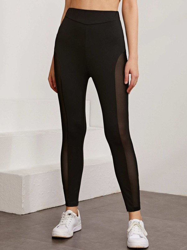 Shein petite mesh panel leggings