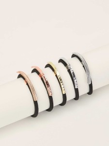 Metal Detail Hair Tie 5pcs