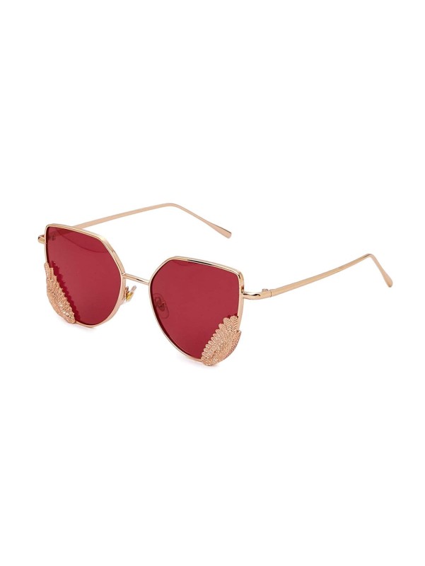 Metal Frame Tinted Lens Sunglasses 