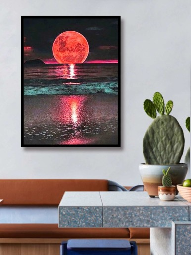 Moon Print DIY Diamond Painting Without Frame