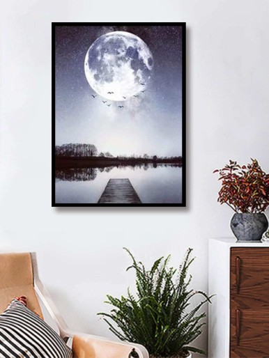 Moon Print DIY Diamond Painting Without Frame