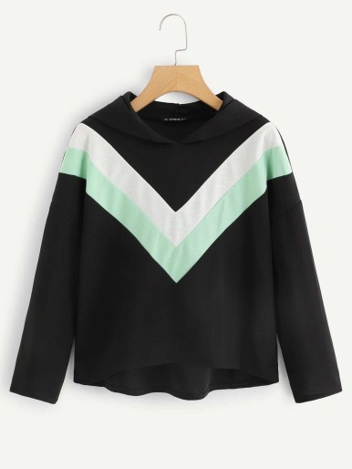 Cut And Sew Chevron Pullover