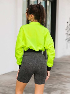 Neon Lime Buckle Detail Windbreaker Jacket