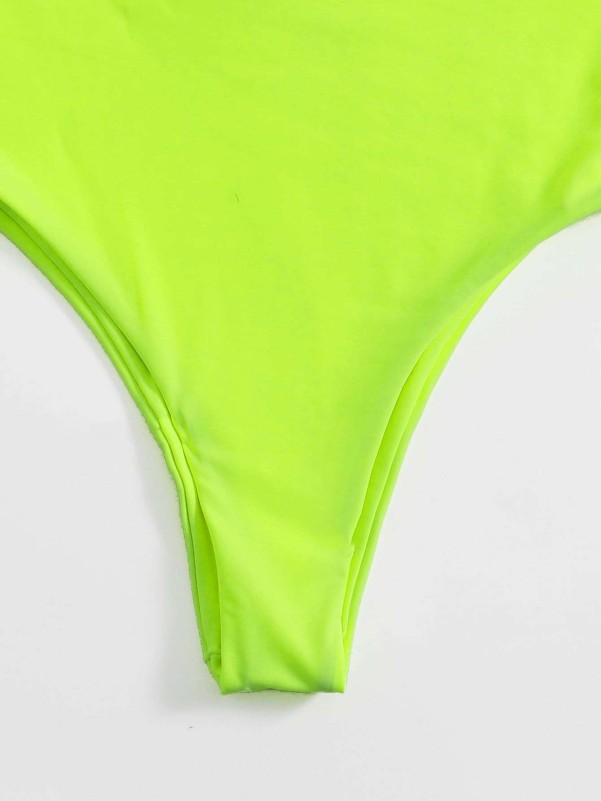 Neon Lime Open Back One Piece Swimsuit