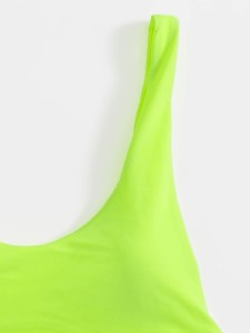 Neon Lime Open Back One Piece Swimsuit