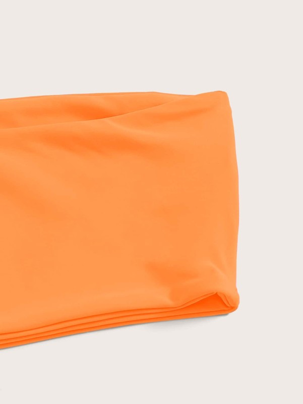 Neon Orange One Shoulder Bikini Top