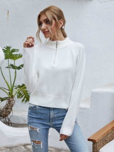 Notch Neck Crop Sweater