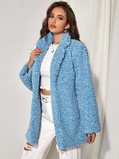 Open Front Fuzzy Coat