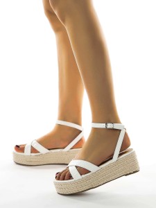 Open Toe Ankle Strap Espadrille Wedges