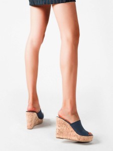 Open Toe Cork Mule Wedges