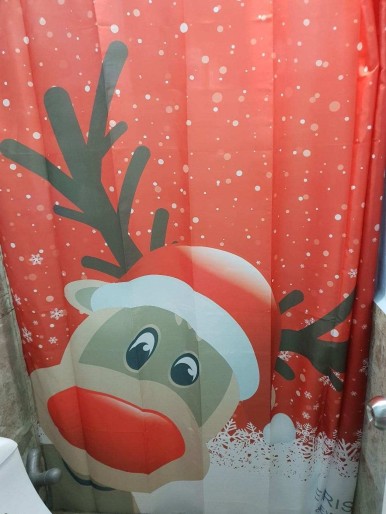 Christmas Moose Shower Curtain