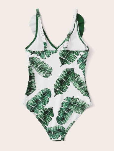 Palm Random Print One Piece Swimwear