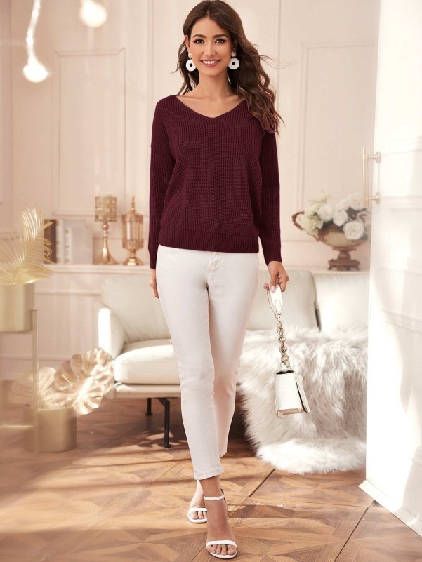 Pearl beading twist deals infinity sweater