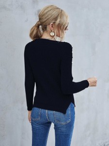 Pearls Detail Raglan Sleeve Sweater