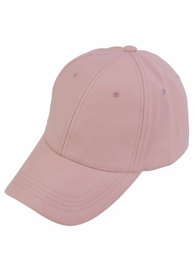 Pink Faux Leather Hip Hop Baseball Cap