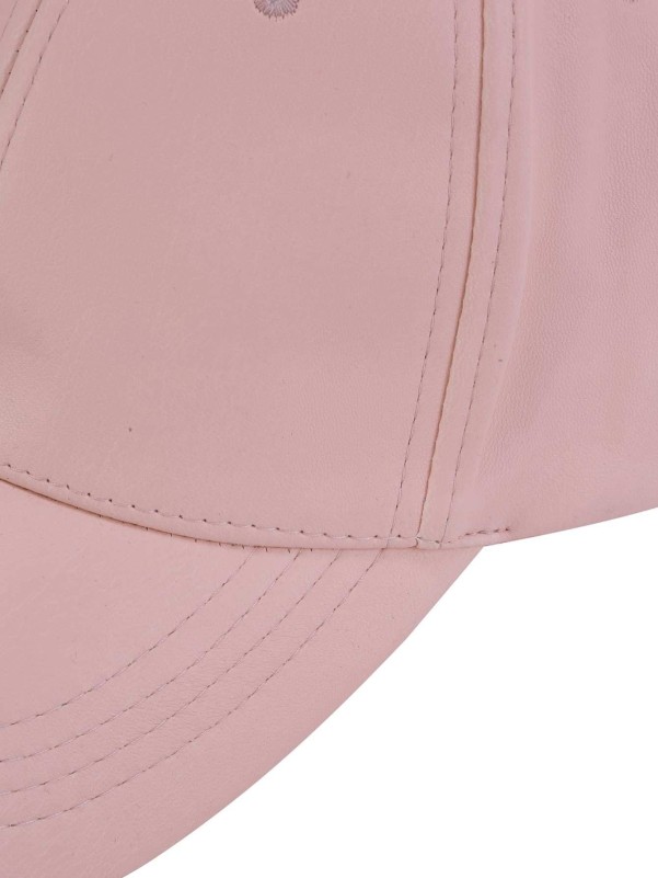 Pink faux sales leather hat