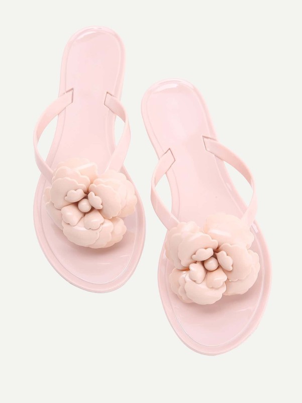 Pink flower 2025 flip flops