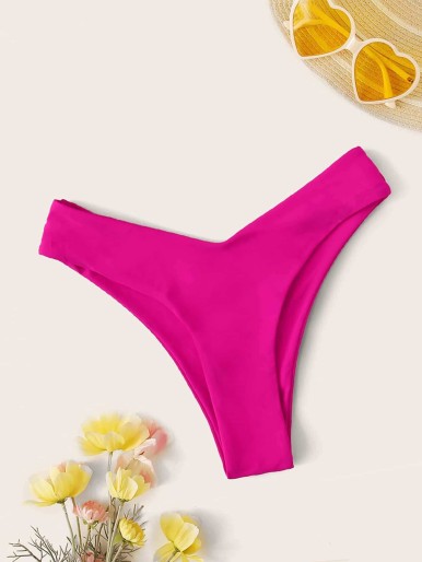 Rib Scoop Neck Bikini Swimsuit