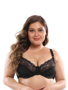 Plus Size Cotton Lace Bras for Women Lingerie Sexy See Through
