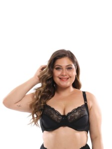 Plus Floral Lace Underwire Bra