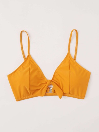 Plus Knot Front Bikini Top