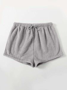 Plus Knot Front Flannel Sleep Shorts