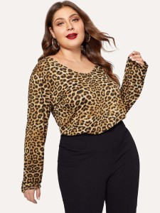 Plus Leopard Print Tee