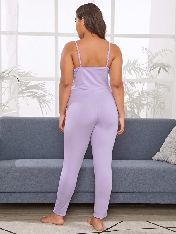 Plus Solid Fitted Cami Jumpsuit