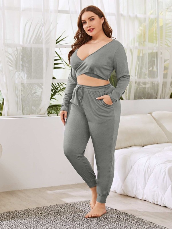 Plus size best sale crop top set