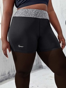 Plus Space Dye & Wide Band Waist Sports Shorts