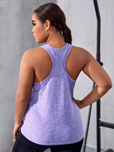 Plus Space Dye Racer Back Sports Tank Top