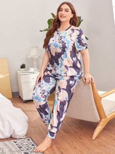 Plus Tie Dye PJ Set