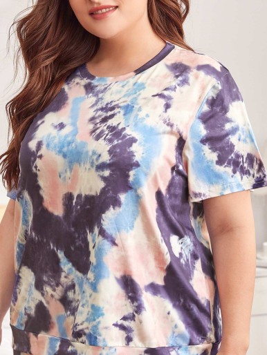 Plus Tie Dye PJ Set