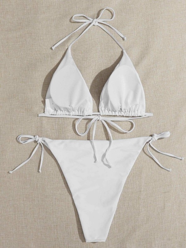 Plus Triangle Tie Side Bikini Swimsuit