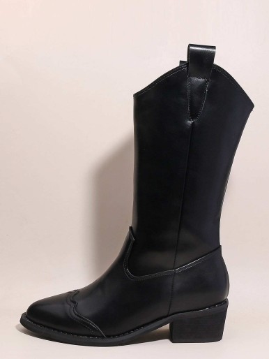 Point Toe Mid Calf Boots