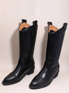 Point Toe Mid Calf Boots