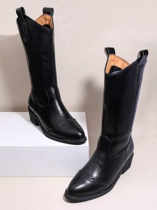 Point Toe Mid Calf Boots