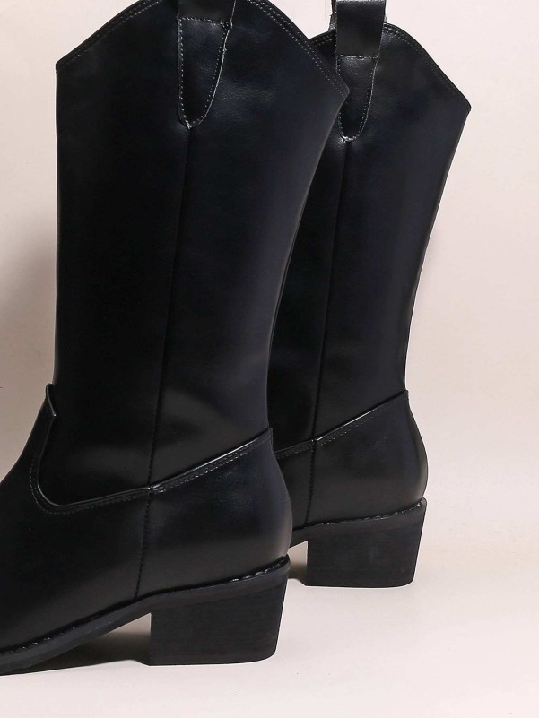 Point Toe Mid Calf Boots