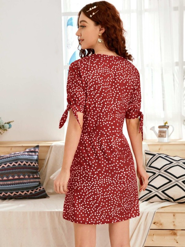 Polka dot 2024 button front dress