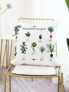 Potted Plants Print Cushion Cover Without Filler