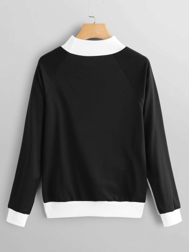 Colorblock Raglan Sleeve Sweatshirt