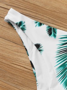 Random Palm Criss Cross Bikini Swimsuit