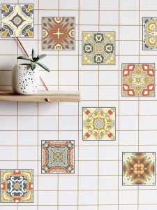 Random Symmetrical Pattern Ceramic Tile Sticker 1pc