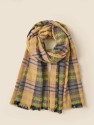 Raw Hem Plaid Scarf