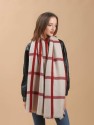 Raw Hem Plaid Scarf