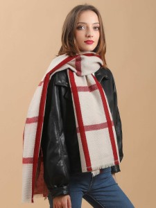 Raw Hem Plaid Scarf